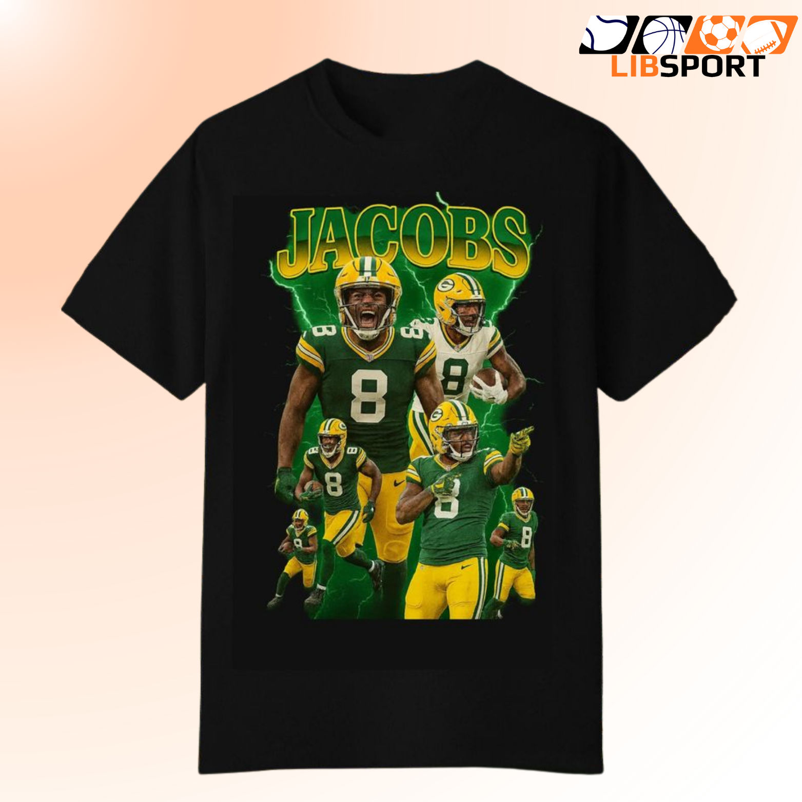 Josh Jacobs Shirt, Green Bay Packers Tee, Vintage Bootleg T-Shirt